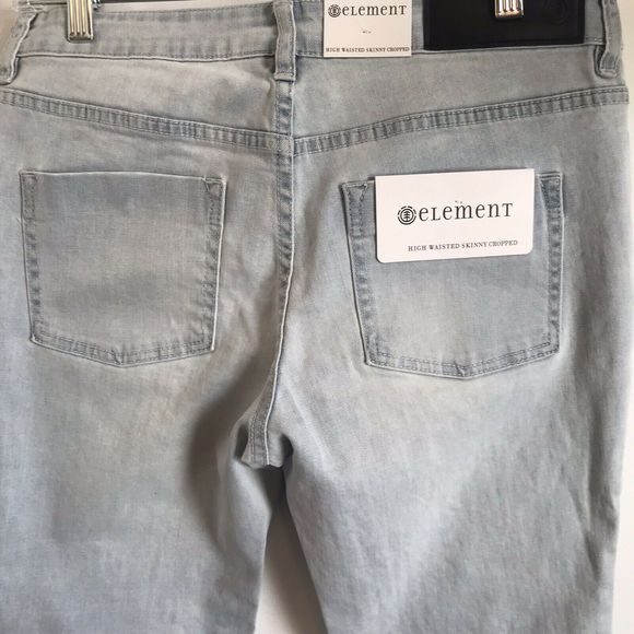 Element High Waist Skinny Cropped Jeans w/Raw Hem - Picture 4 of 13